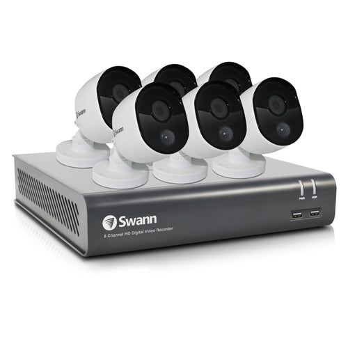 Swann 8 Channel Security System: 1080p Full HD DVR-4575 with 1TB HDD & 6 x 1080p Thermal Sensing Cameras PRO-1080MSB (DVK-4580)